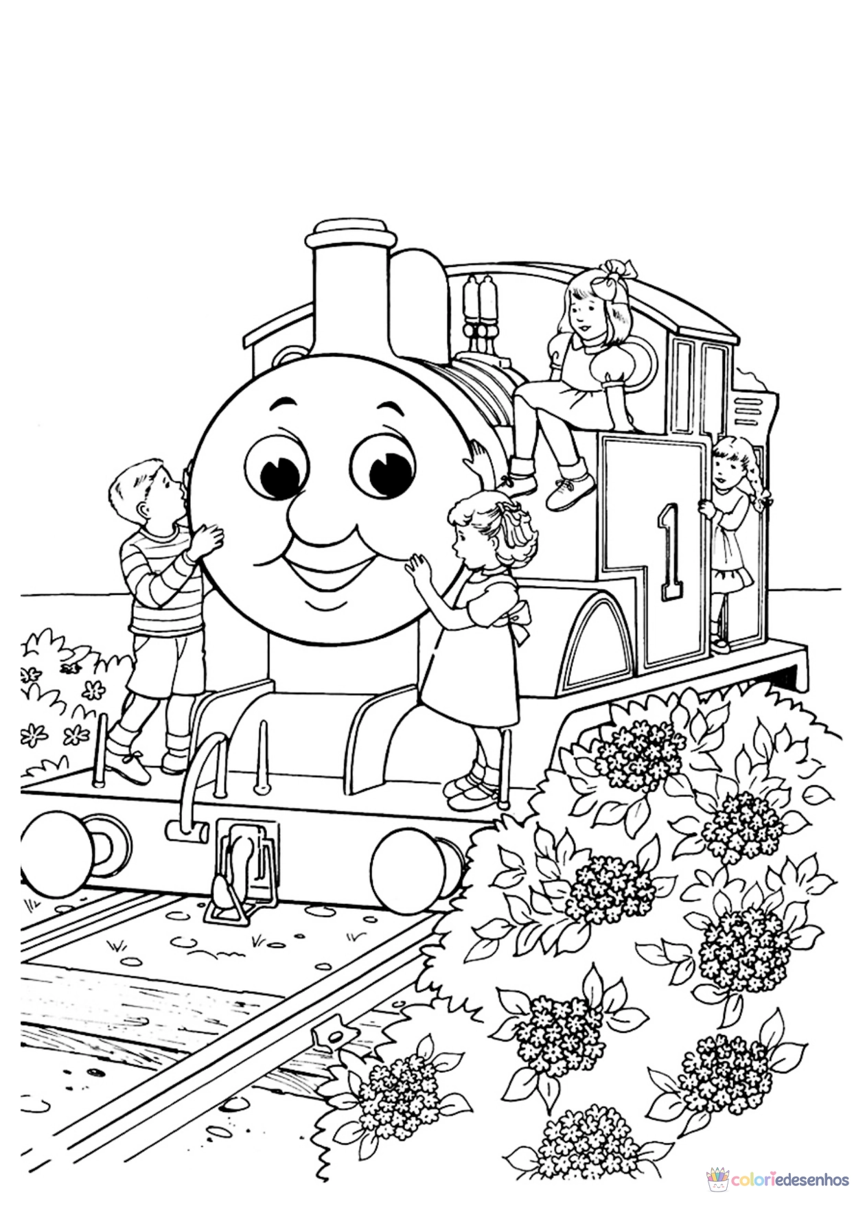 Bob o Trem para imprimir e colorir para colorir