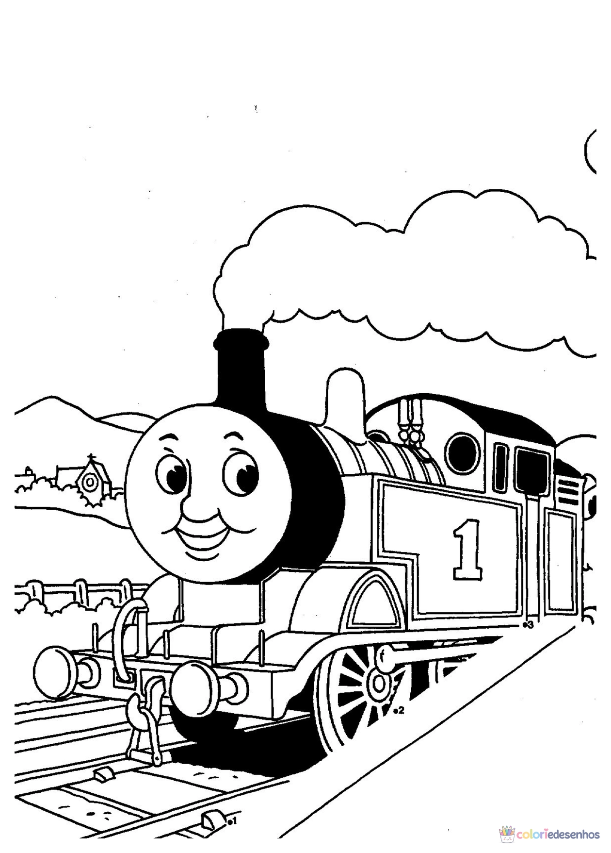 Bob o Trem para imprimir e colorir para colorir