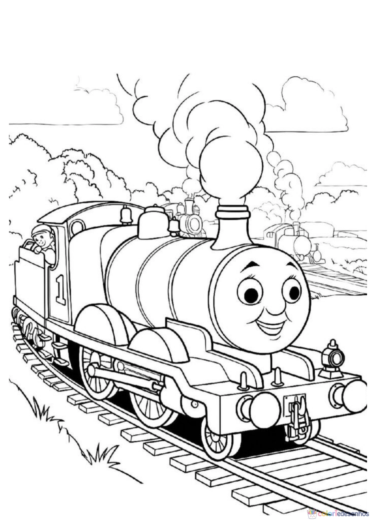 Bob o Trem para imprimir e colorir para colorir