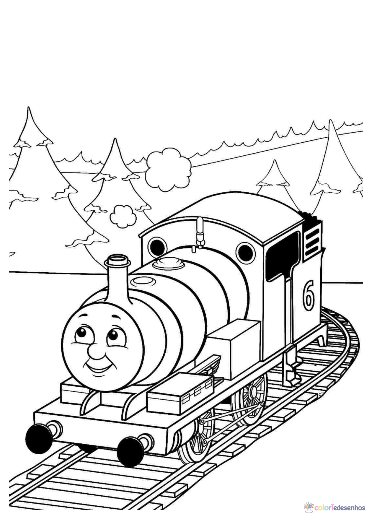 Bob o Trem para imprimir e colorir para colorir