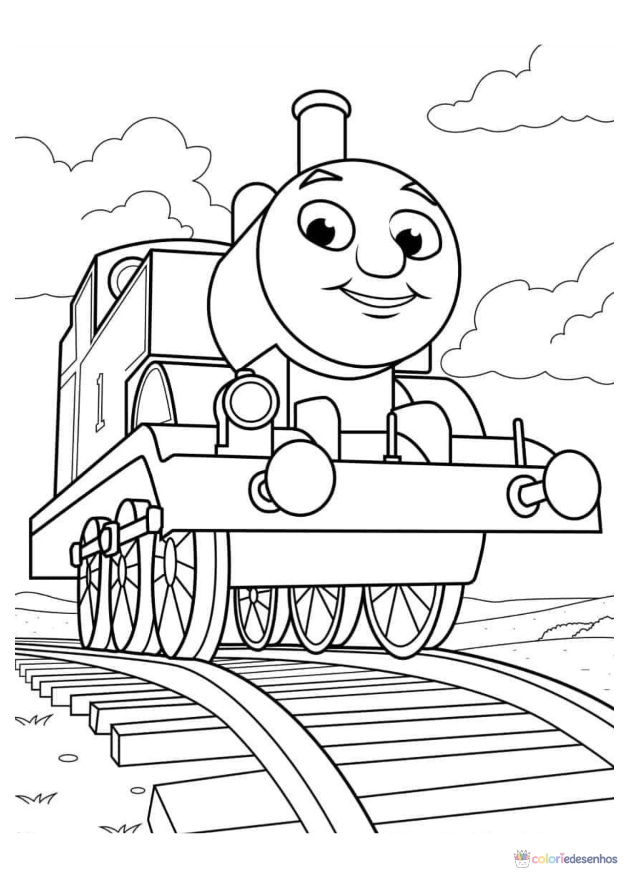 Bob o Trem para imprimir e colorir para colorir
