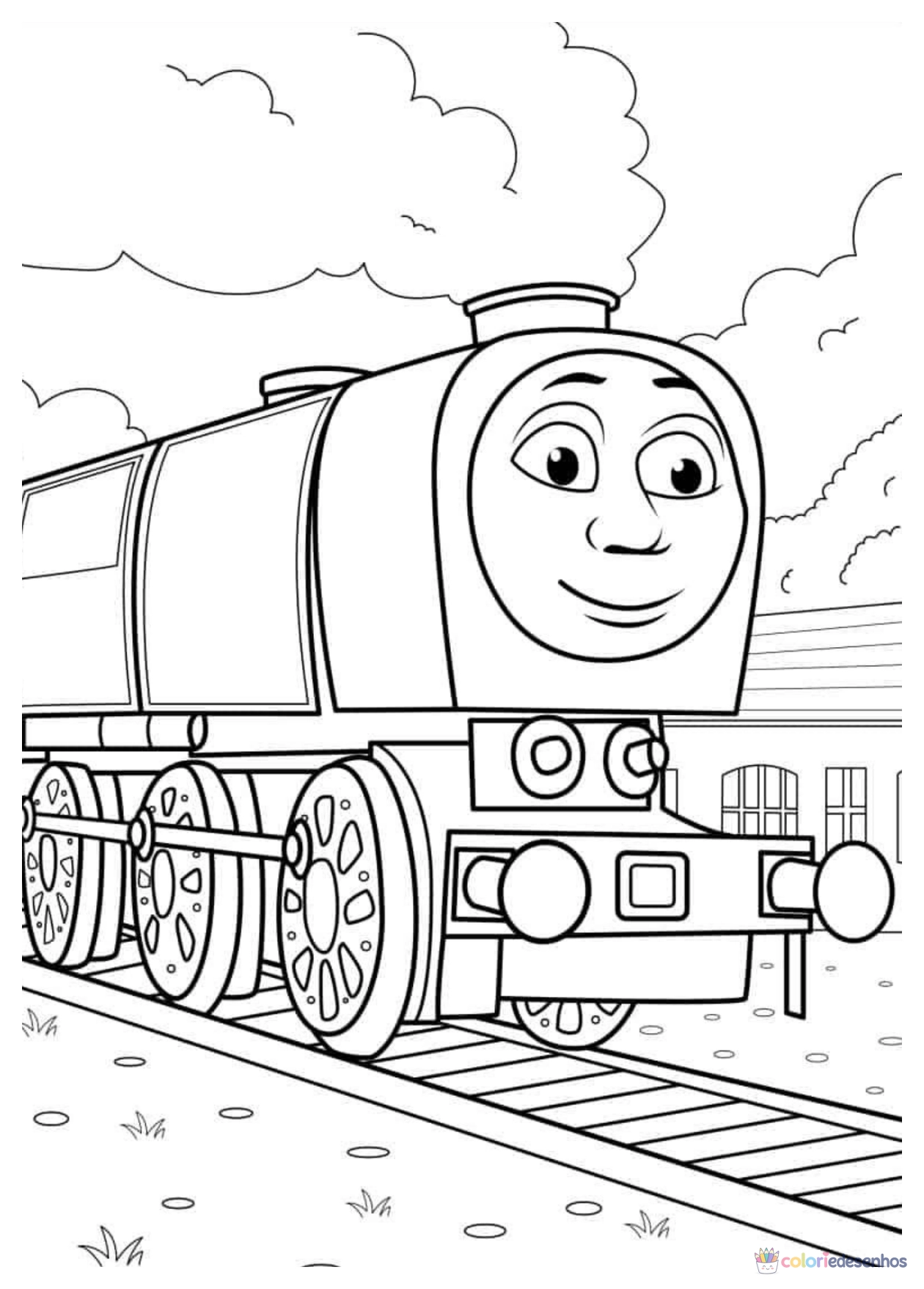 Bob o Trem para imprimir e colorir para colorir