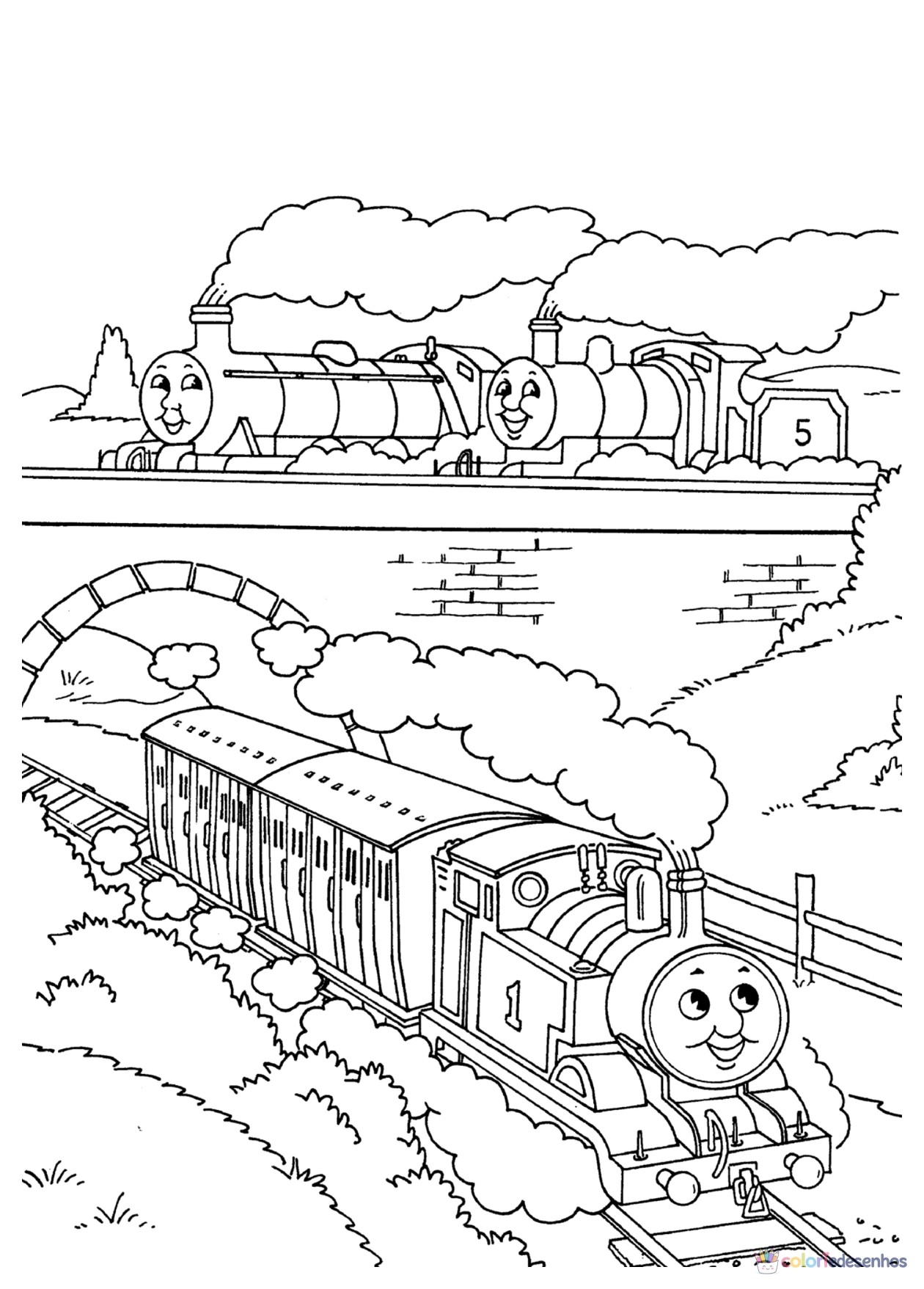 Bob o Trem para imprimir e colorir para colorir