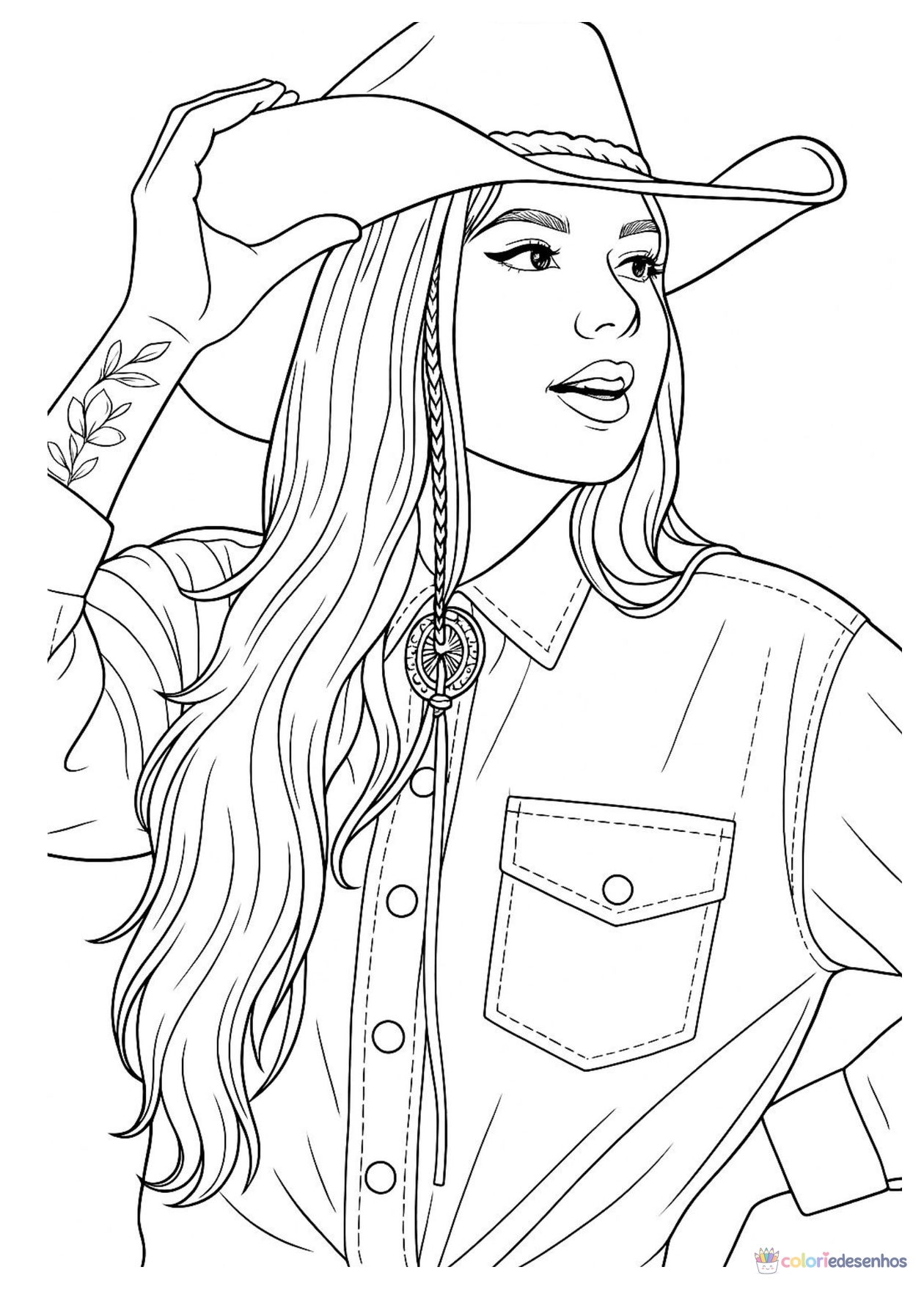 Boiadeirinha para imprimir e colorir para colorir