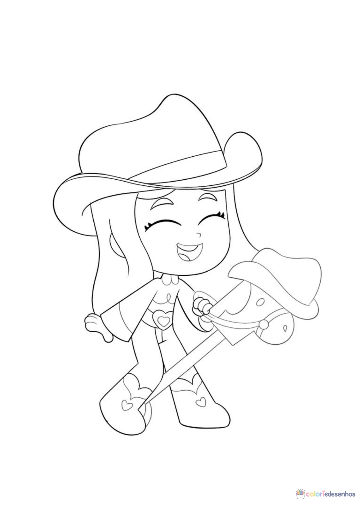 Boiadeirinha para imprimir e colorir para colorir
