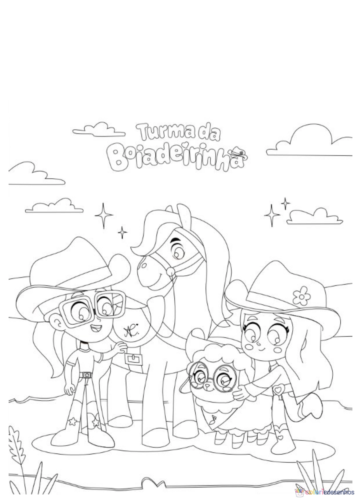 Boiadeirinha para imprimir e colorir para colorir