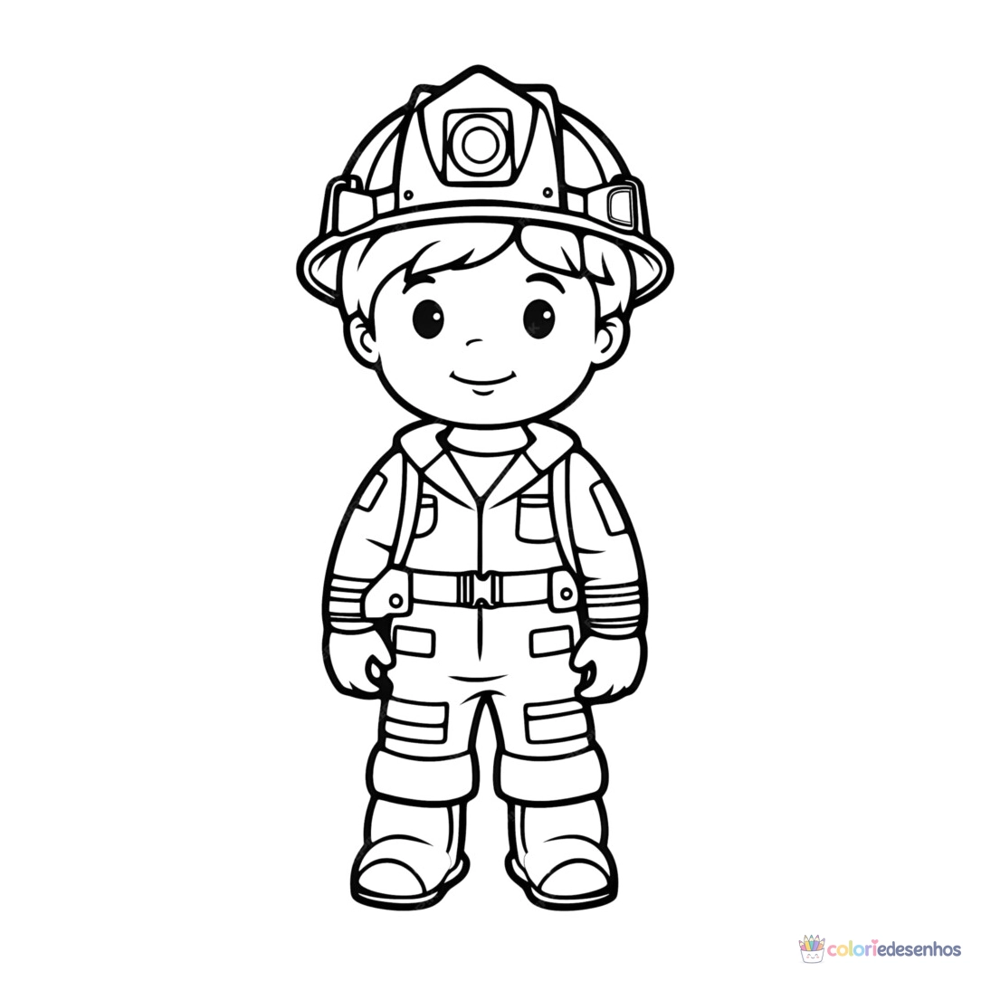 Bombeiro para colorir