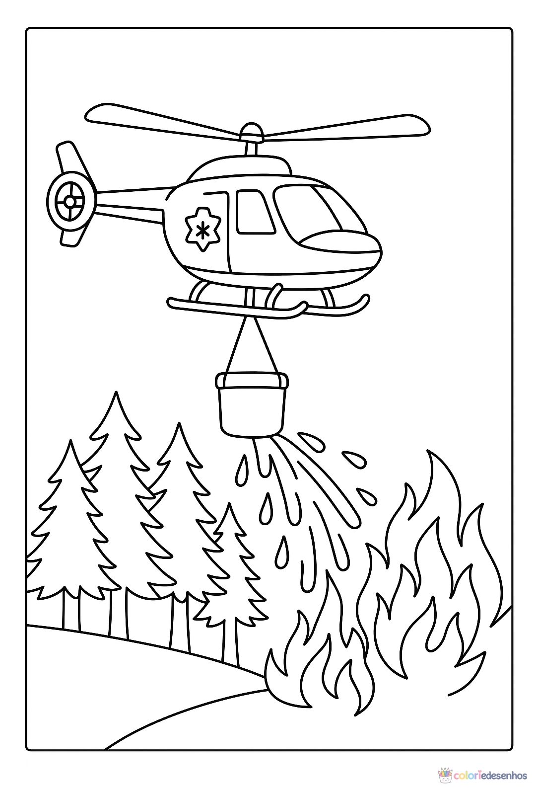 Bombeiro para colorir