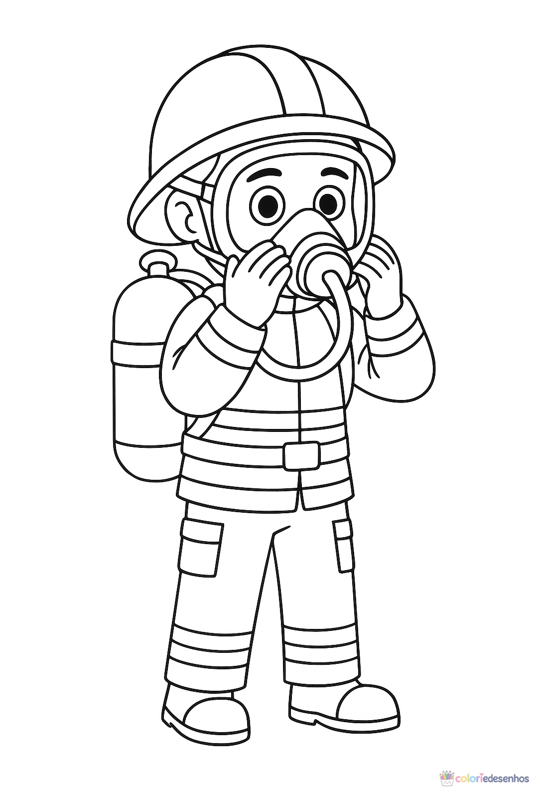 Bombeiro para colorir