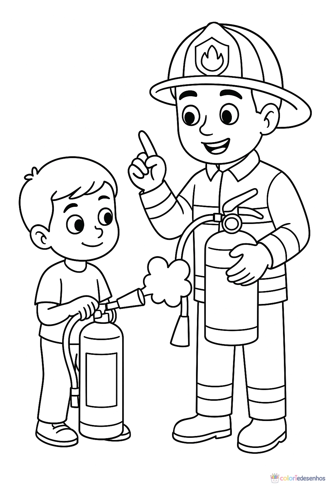 Bombeiro para colorir