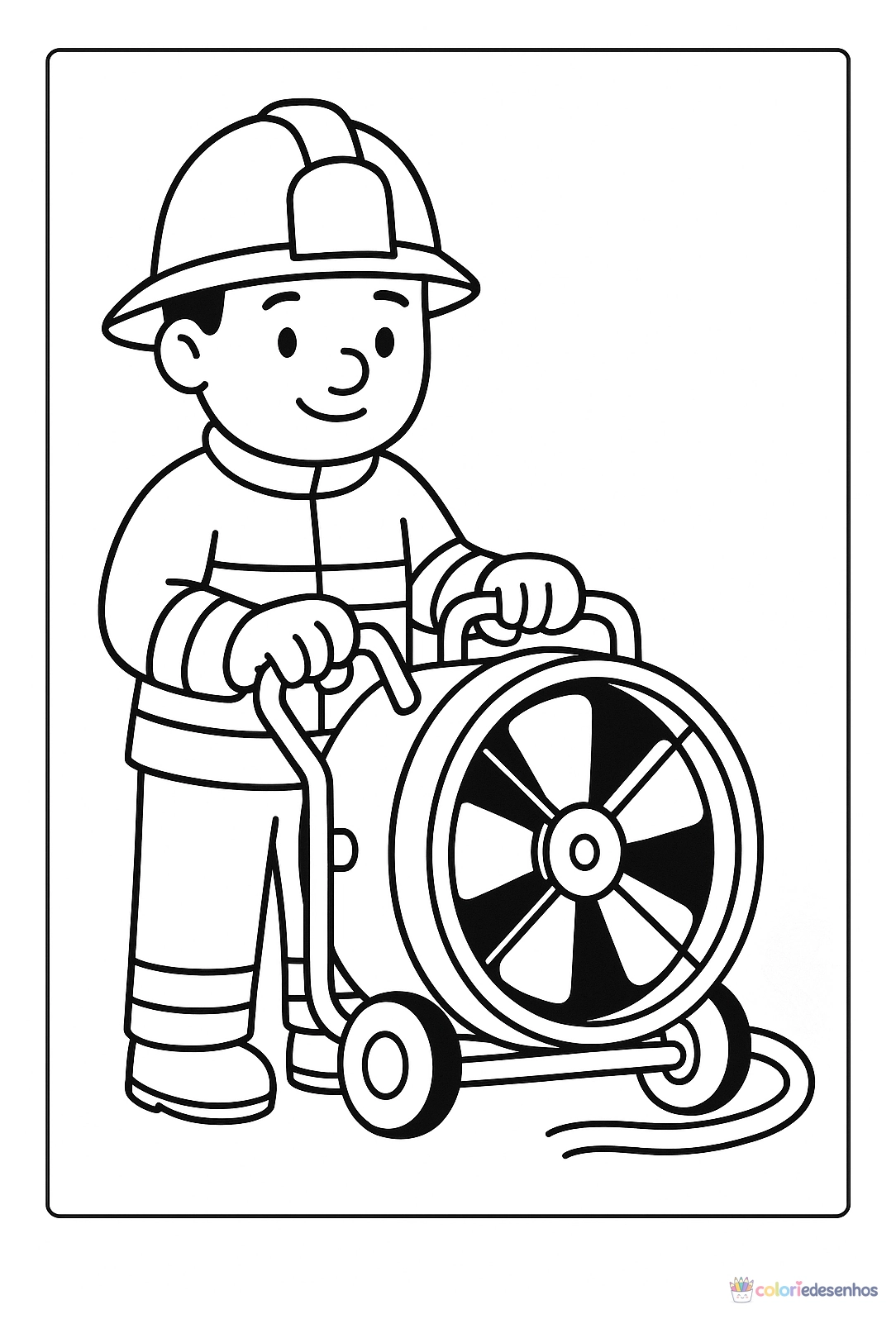 Bombeiro para colorir