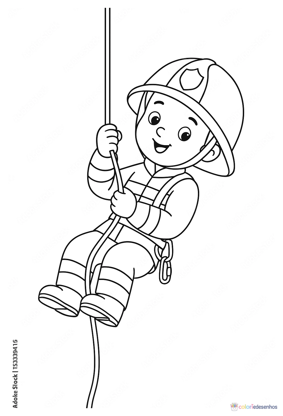 Bombeiro para colorir