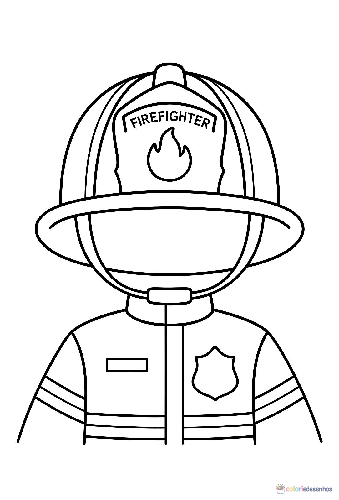 Bombeiro para colorir