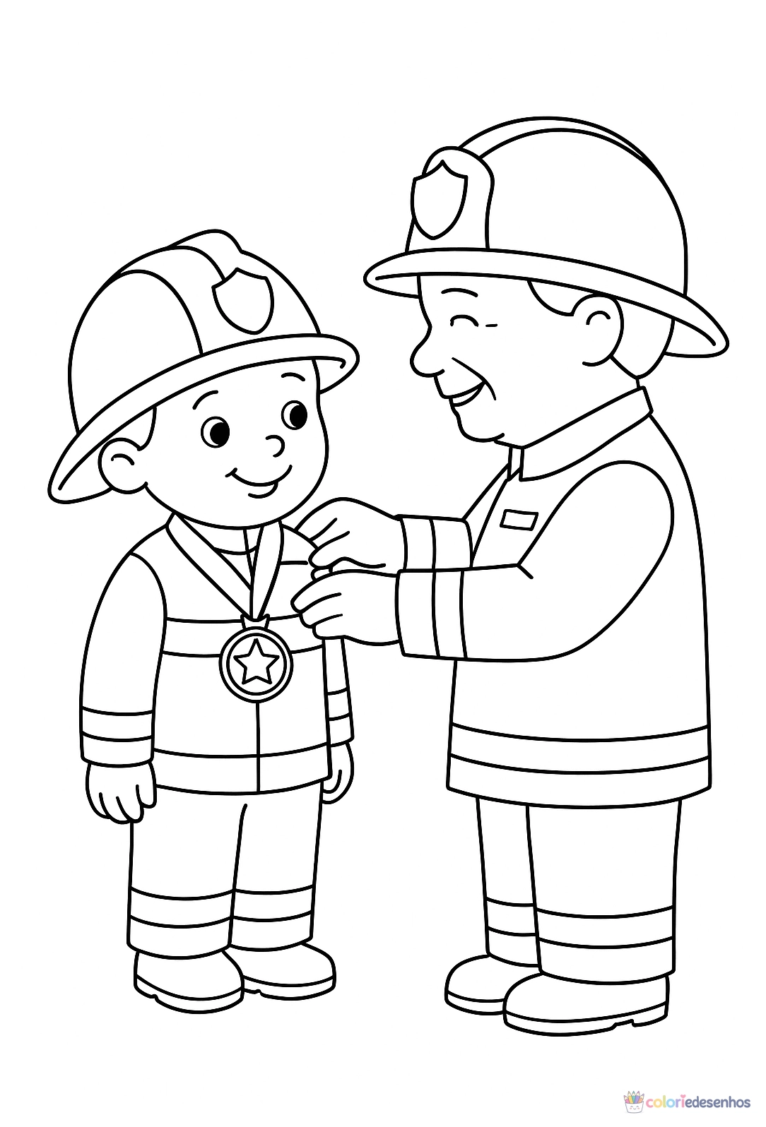 Bombeiro para colorir
