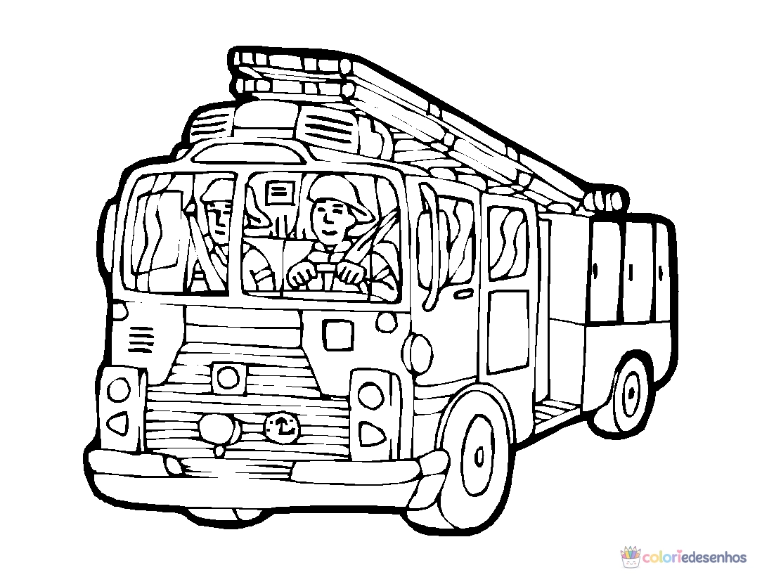 Bombeiros para colorir
