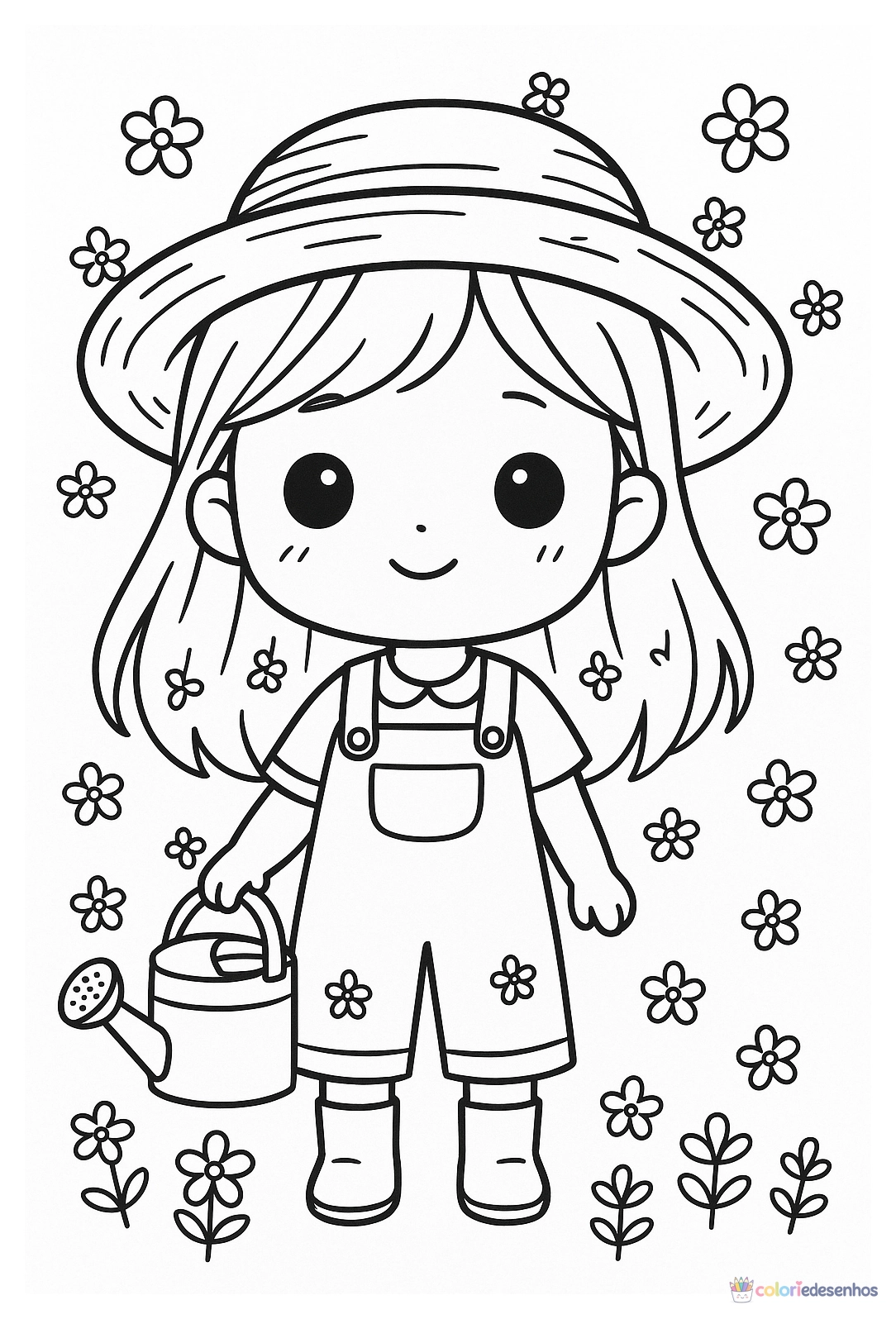 Boneca para colorir