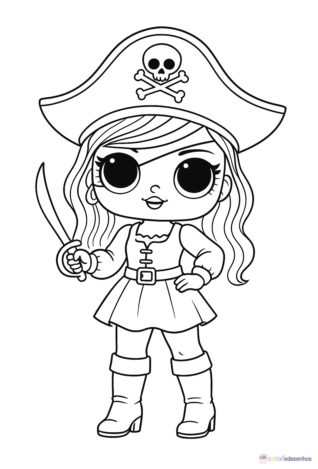 Boneca para colorir