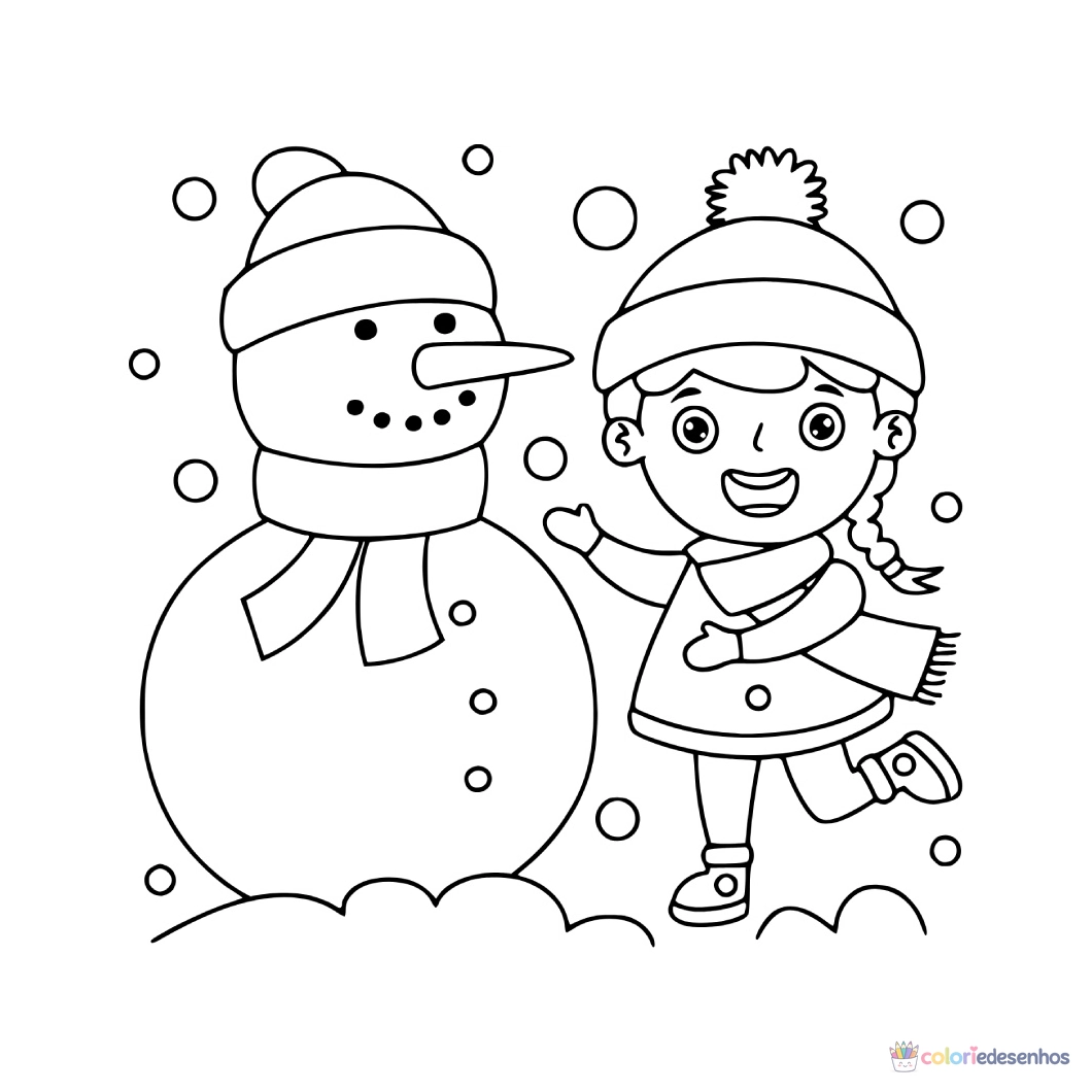 Bonecos de Neve para colorir