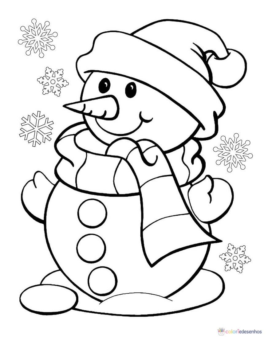 Boneco de neve para imprimir e colorir para colorir