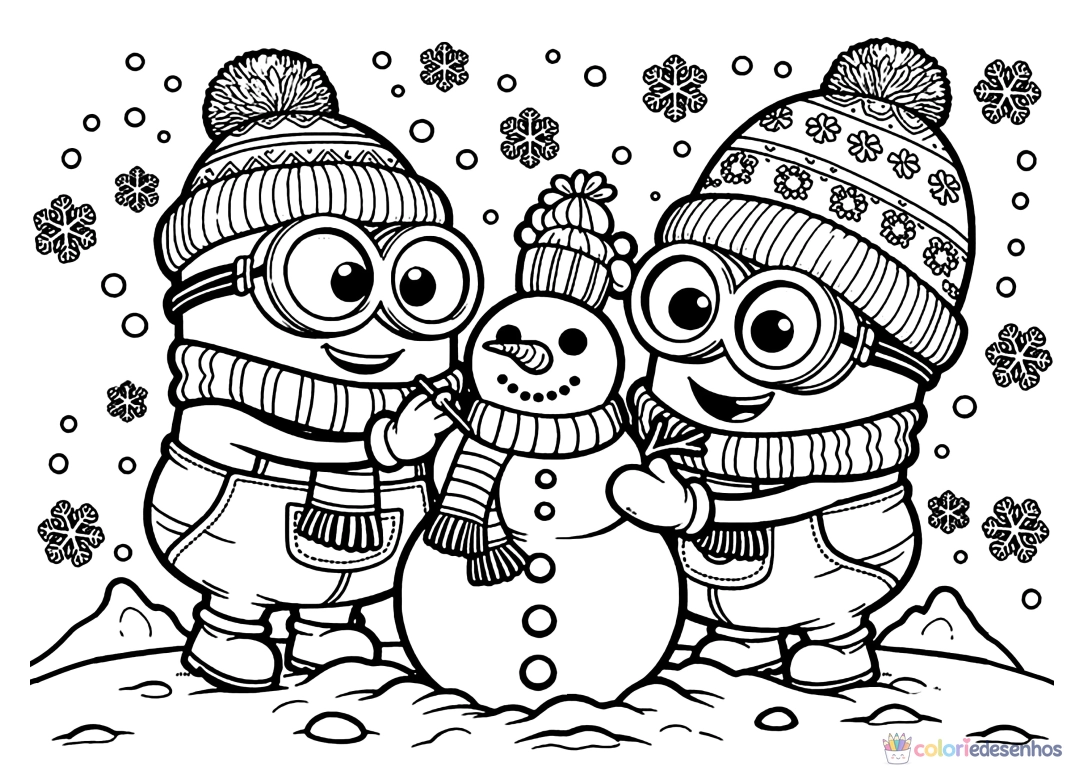 Boneco de neve para imprimir e colorir para colorir