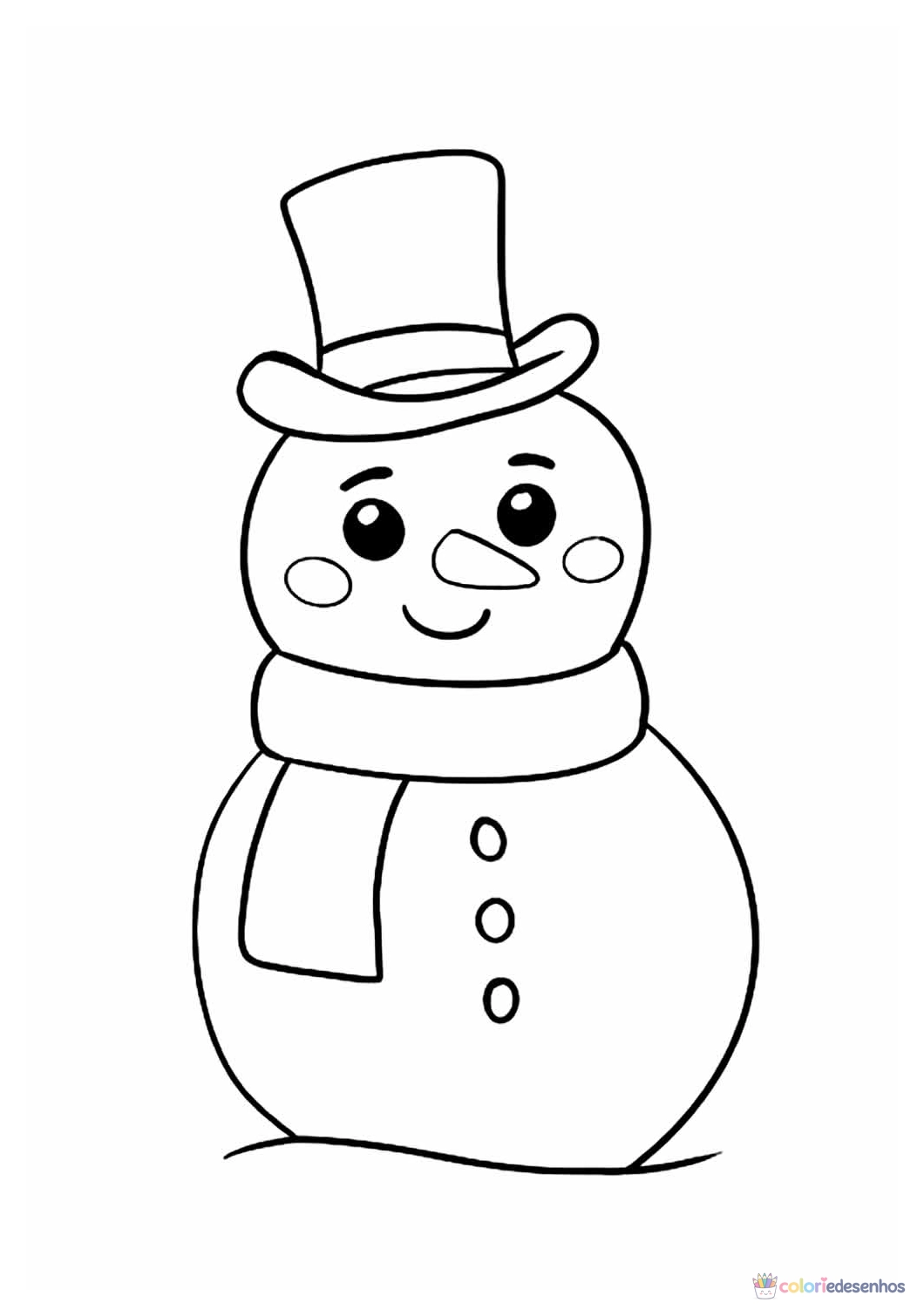 Boneco de neve para imprimir e colorir para colorir