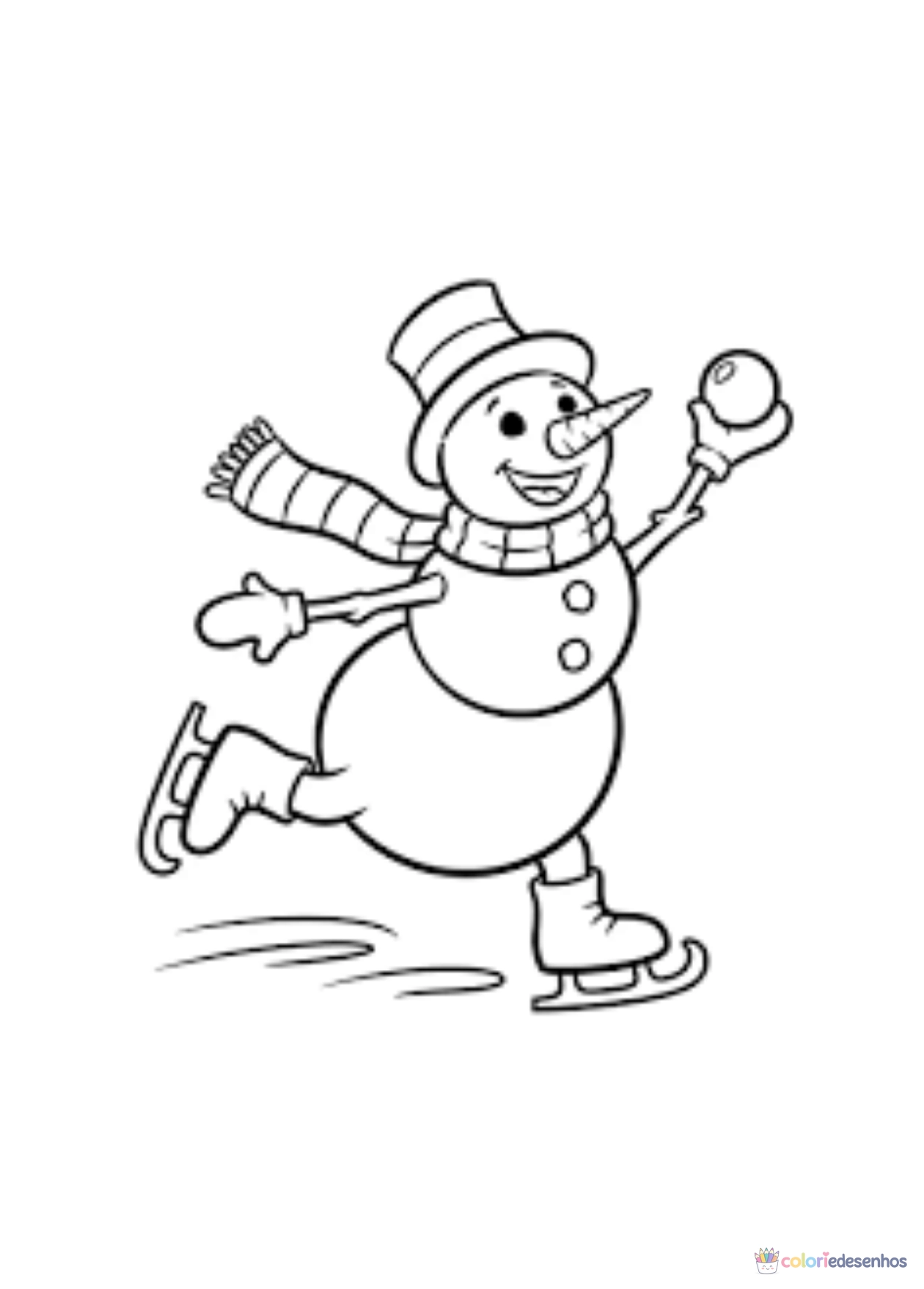 Boneco de neve para imprimir e colorir para colorir