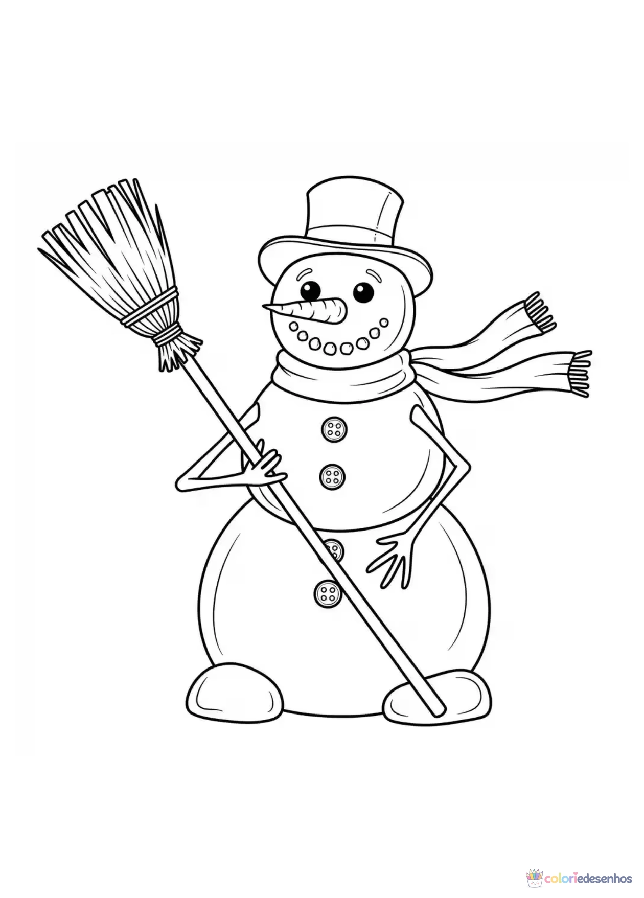Boneco de neve para imprimir e colorir para colorir