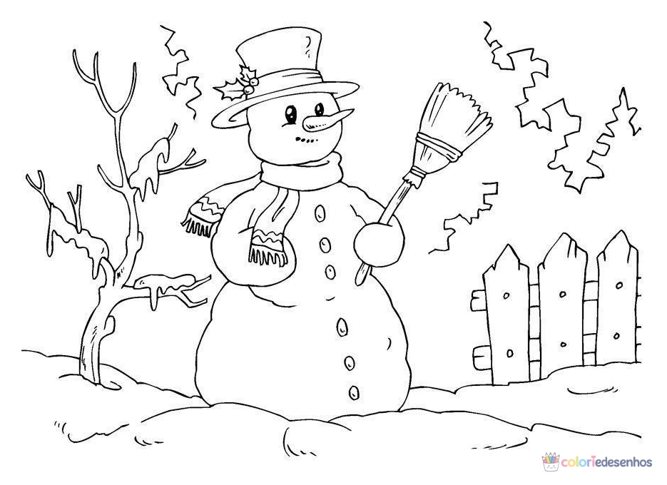Desenhos de Bonecos de Neve para colorir