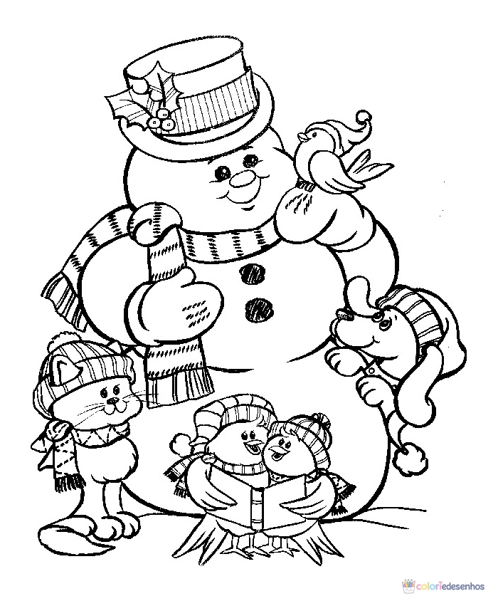 Bonecos de Neve para colorir