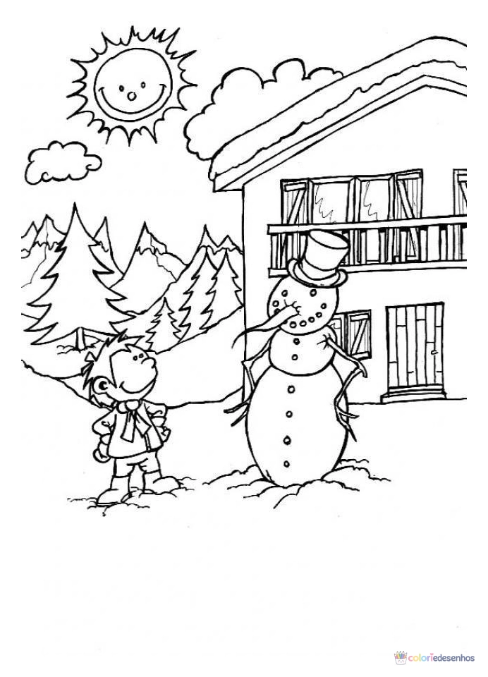 Bonecos de Neve para colorir