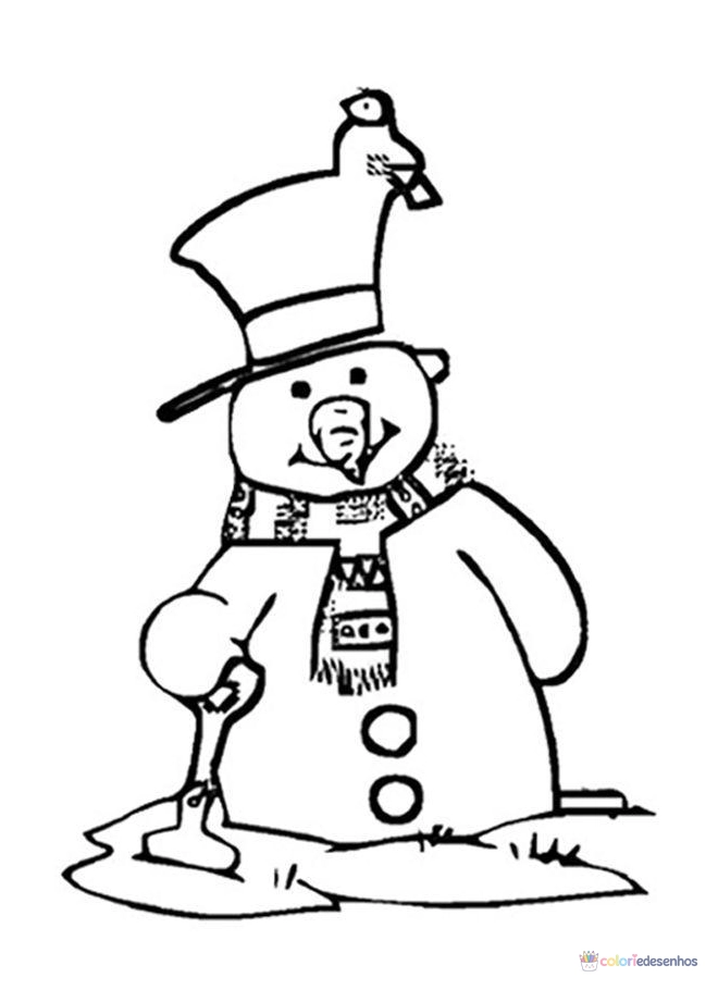 Bonecos de Neve para colorir