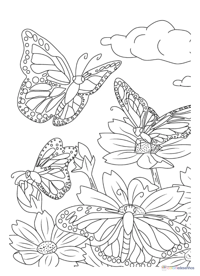 Borboletas para colorir