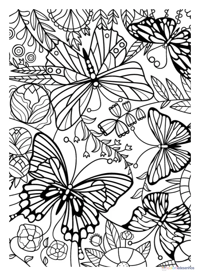 Borboletas para colorir