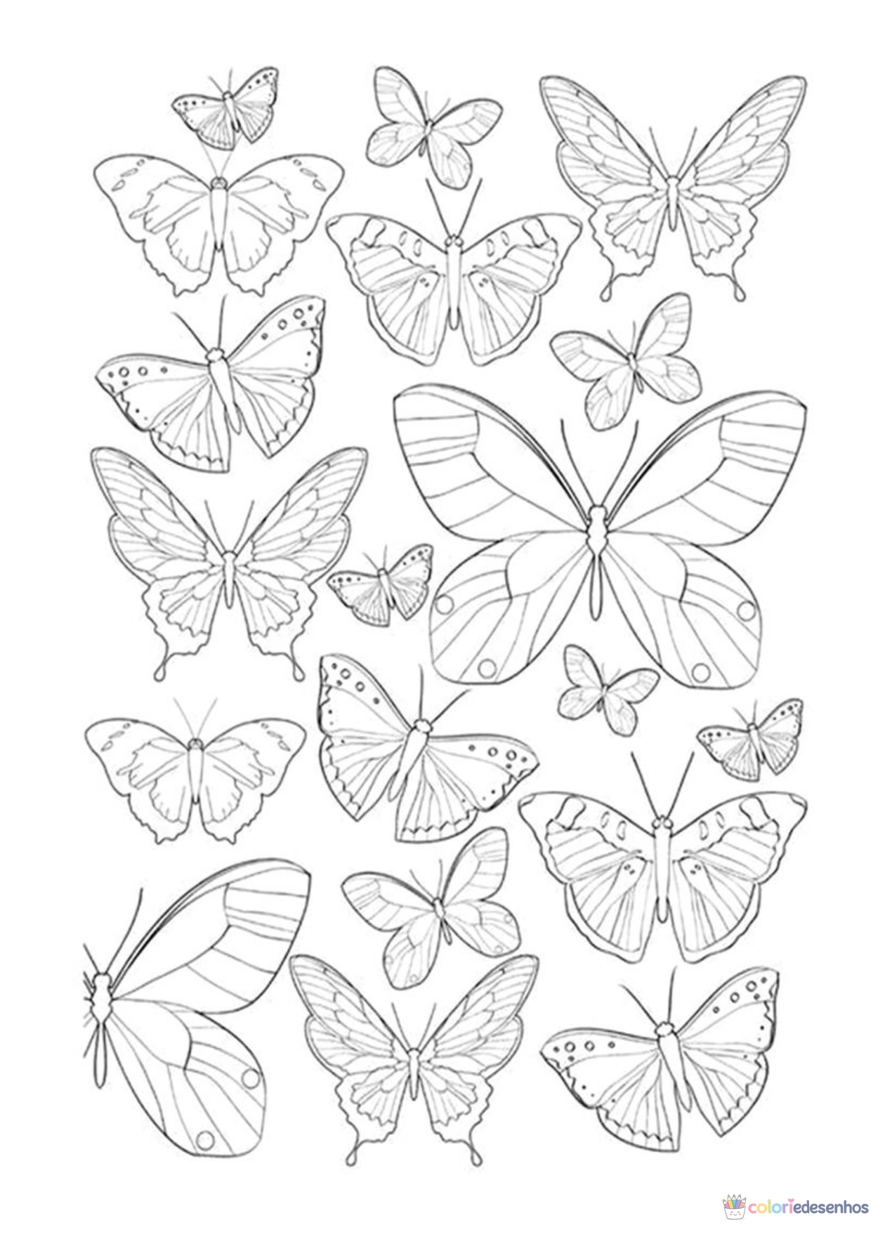 Borboleta para imprimir e colorir para colorir