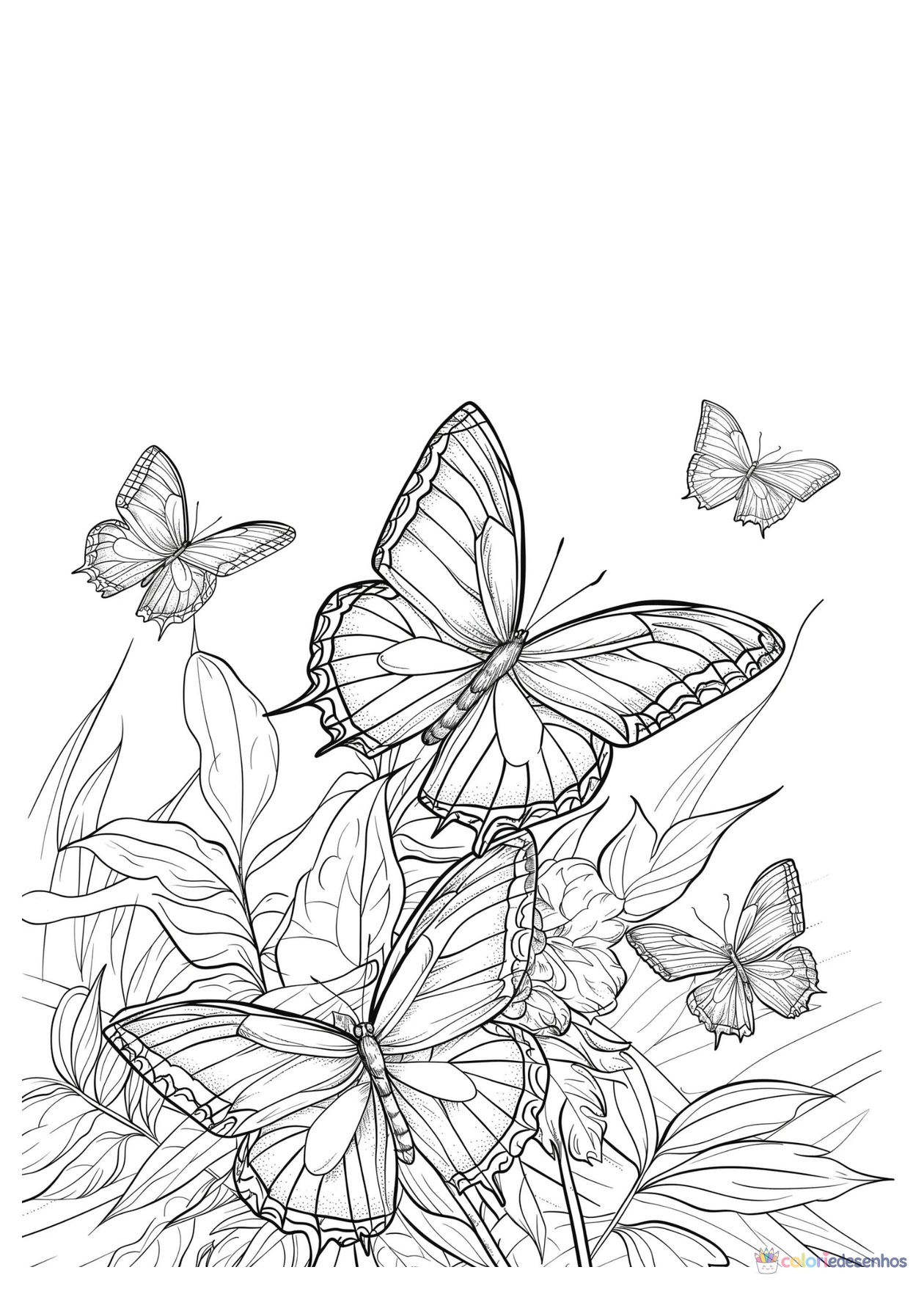 Borboleta para imprimir e colorir para colorir