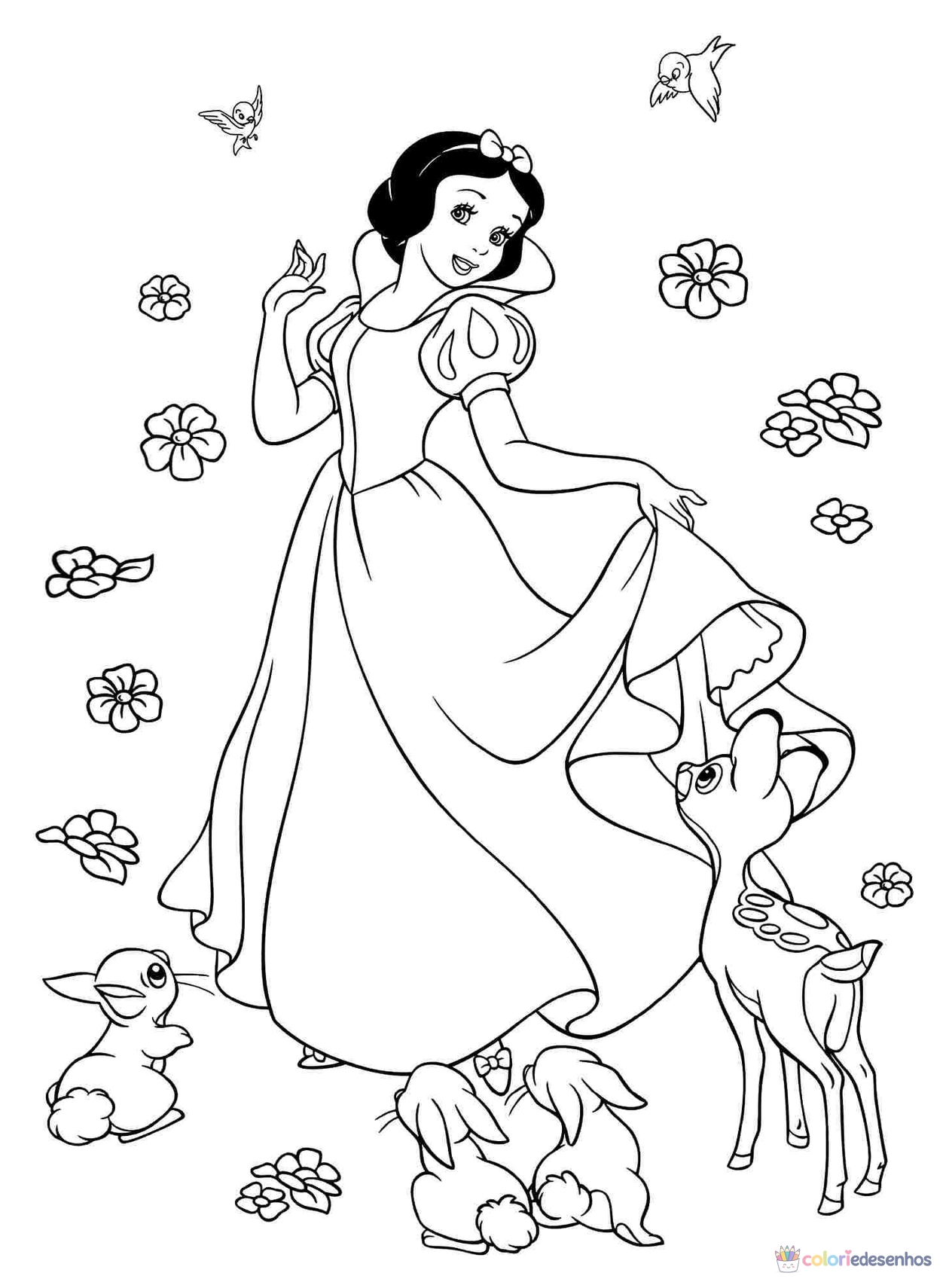 Branca de Neve para colorir