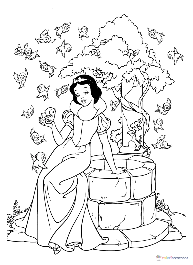 Branca de Neve para colorir