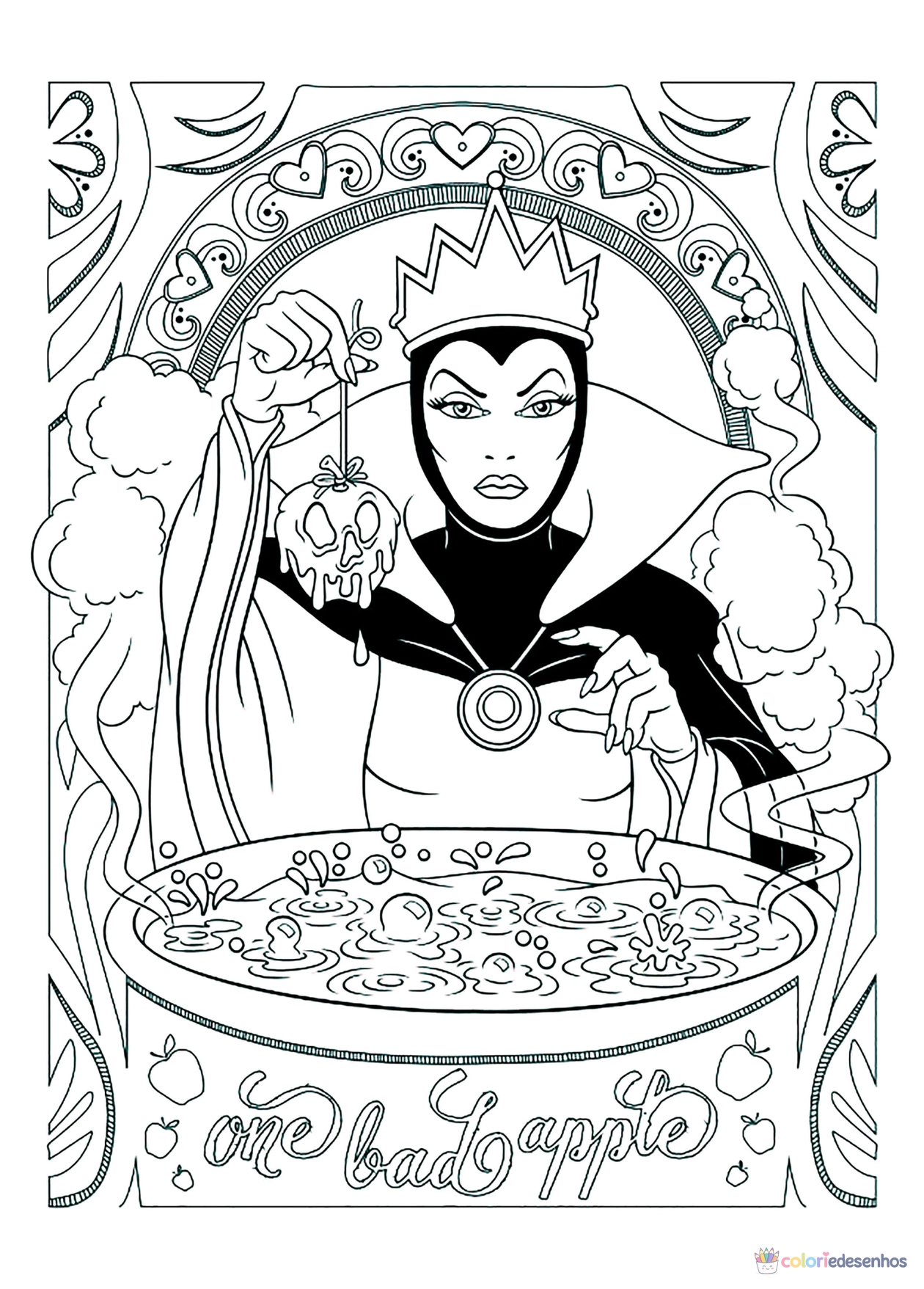 Branca de neve para imprimir e colorir para colorir