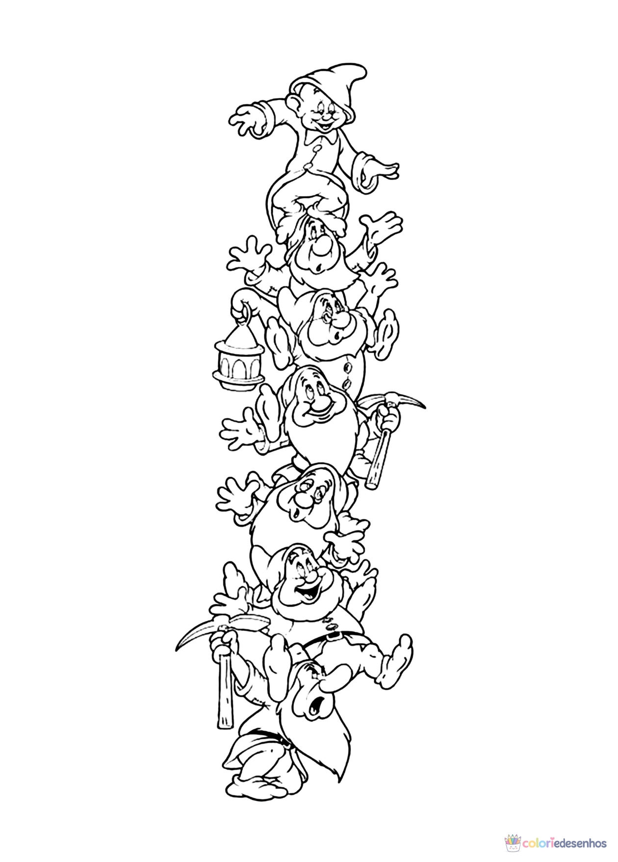 Branca de neve para imprimir e colorir para colorir