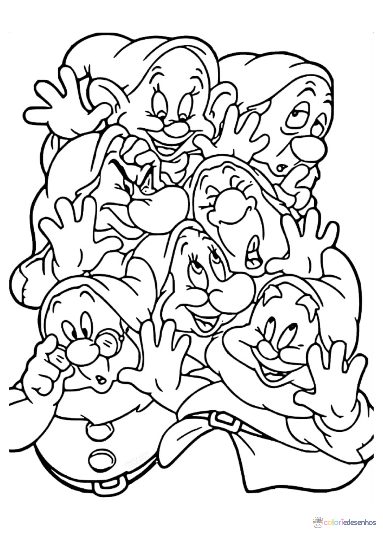 Branca de neve para imprimir e colorir para colorir