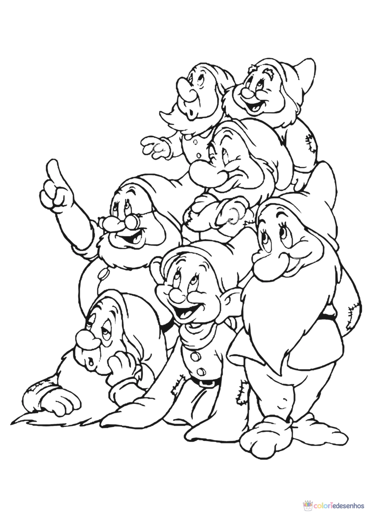 Branca de neve para imprimir e colorir para colorir
