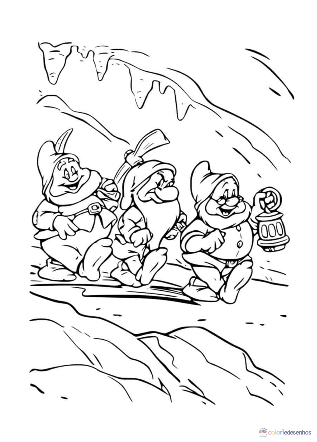 Branca de neve para imprimir e colorir para colorir