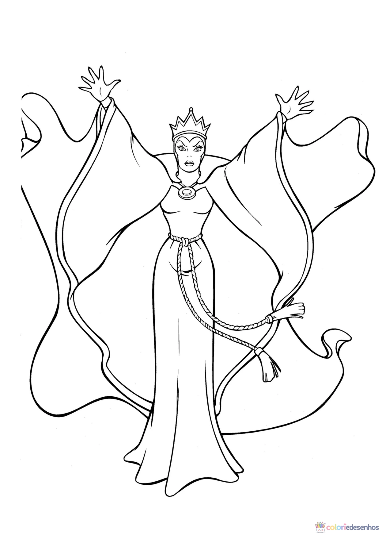 Branca de neve para imprimir e colorir para colorir