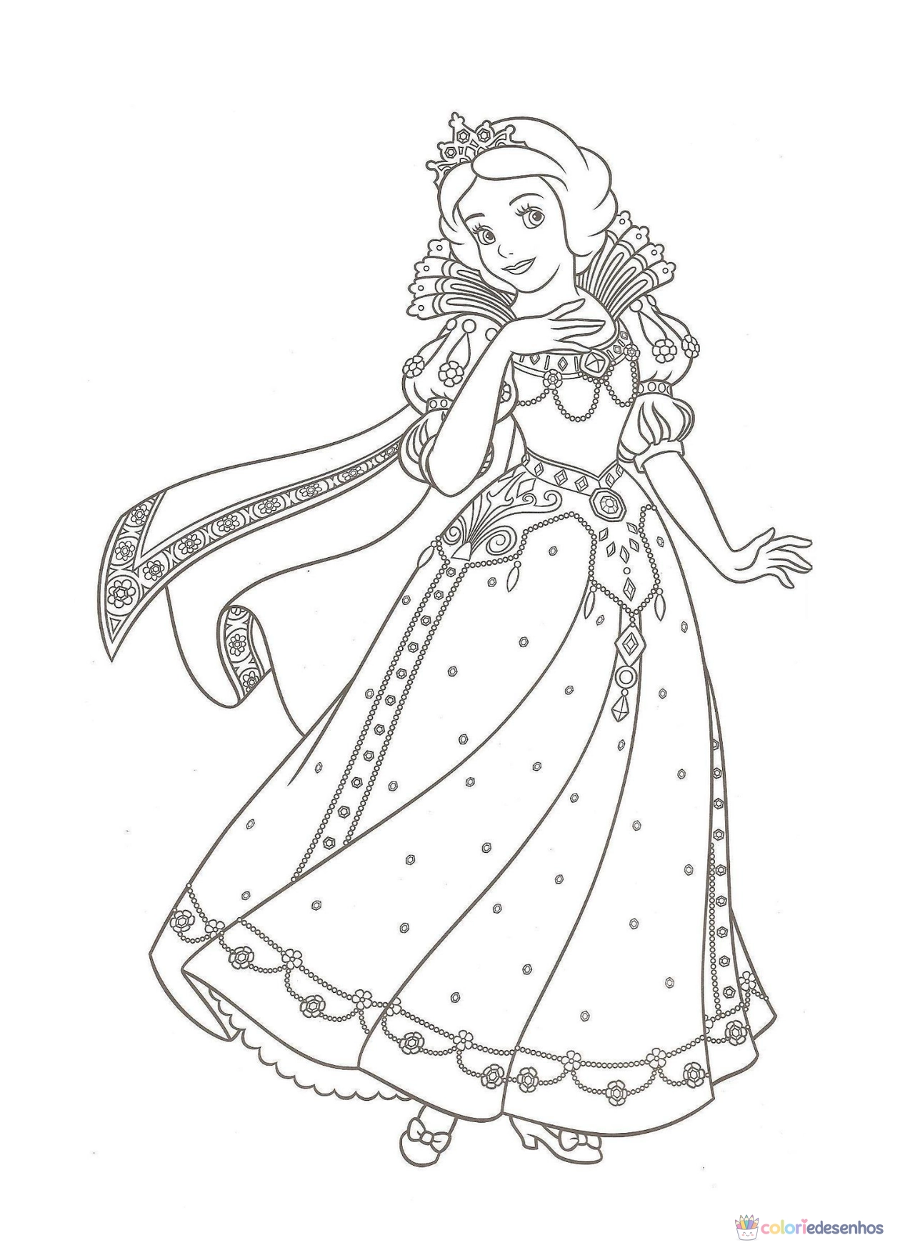Branca de neve para imprimir e colorir para colorir