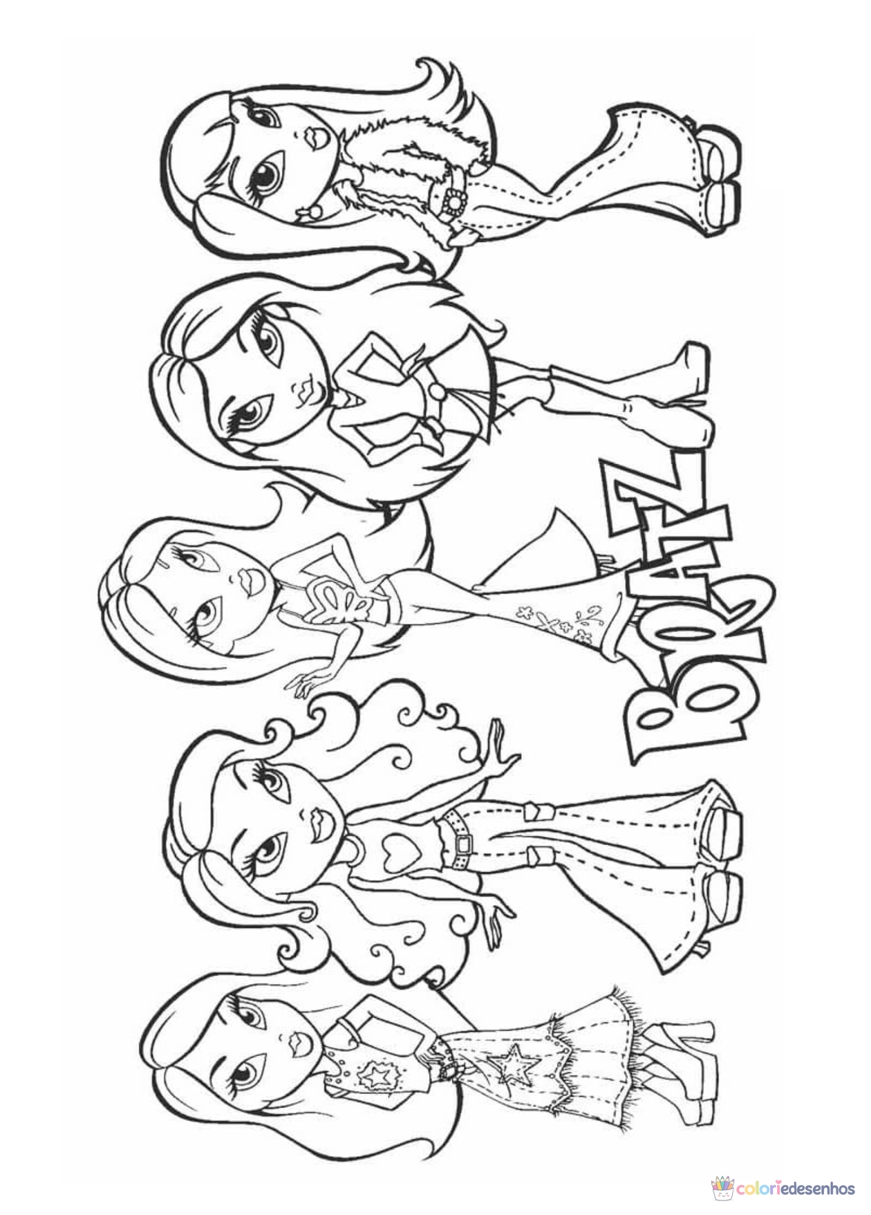 Bratz para imprimir e colorir para colorir