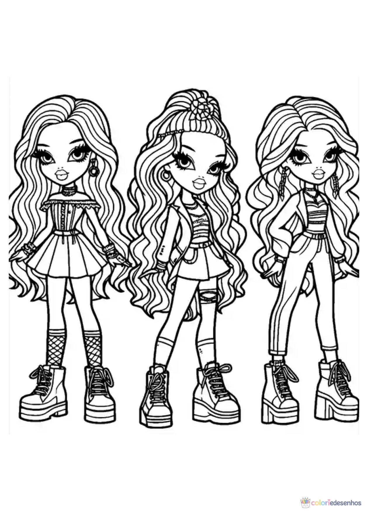 Bratz para imprimir e colorir para colorir