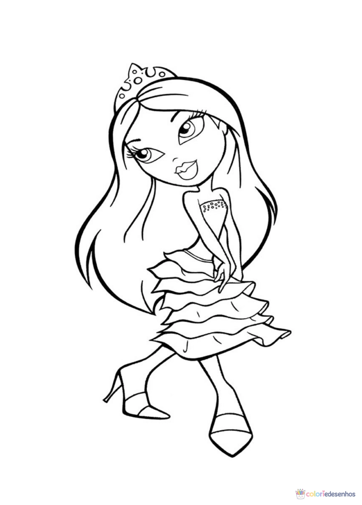 Bratz para imprimir e colorir para colorir