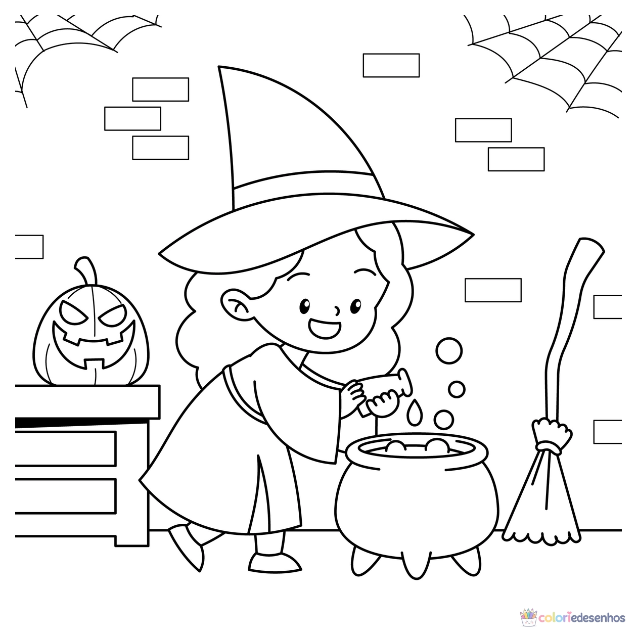 Bruxa para colorir