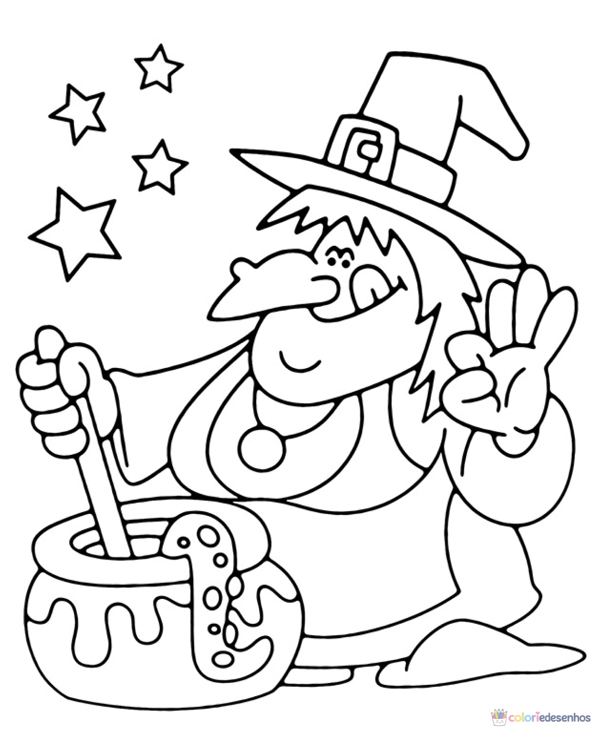 Bruxa para colorir