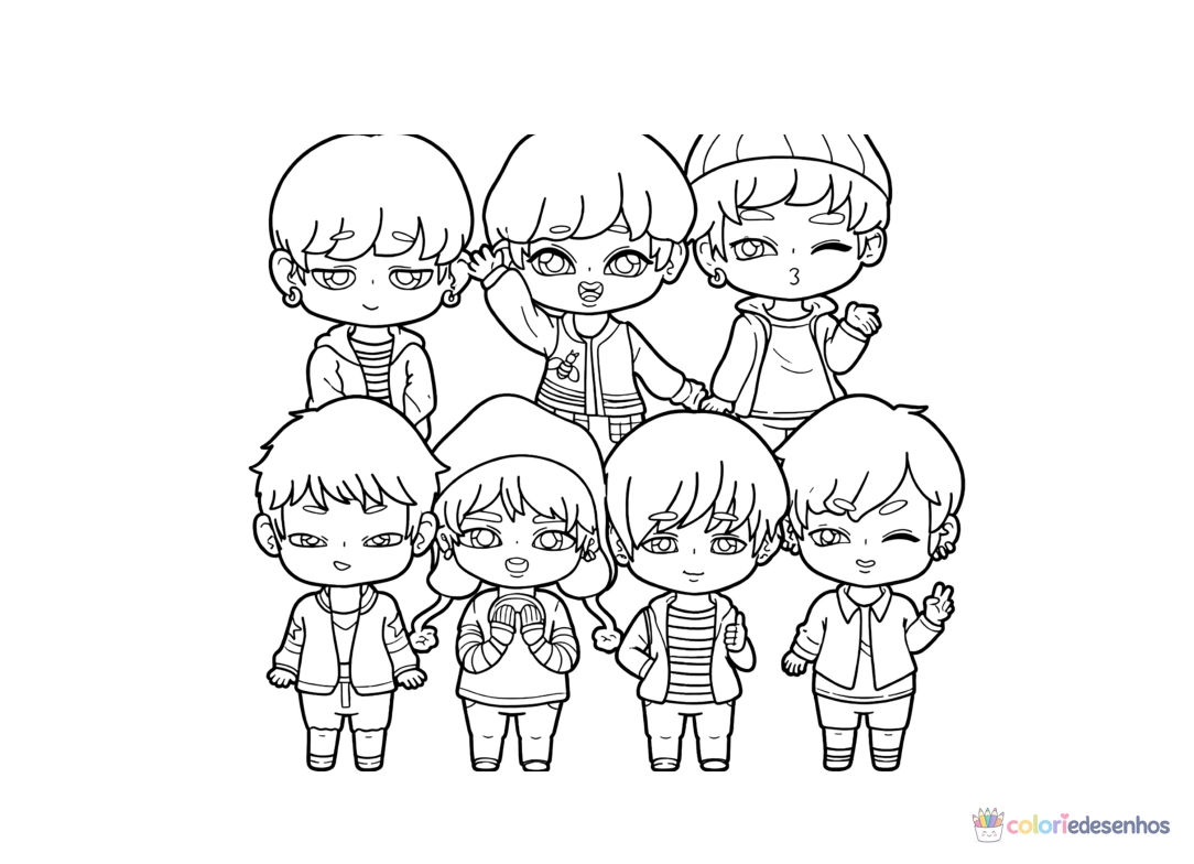 Desenhos de BTS para colorir